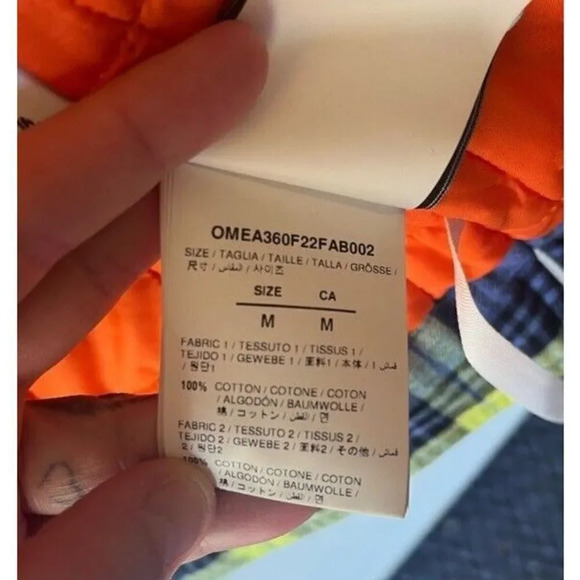 OFF WHITE Embroidered Flannel Padded Jacket size medium men’s coat NEW - Picture 14 of 15